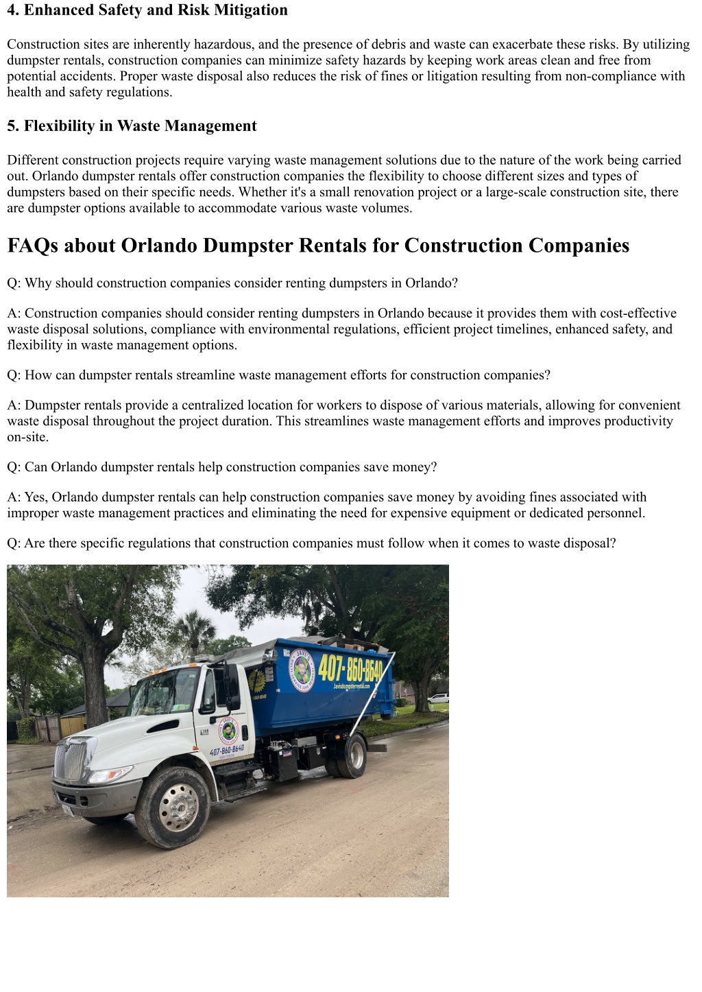 Ppt Why Construction Companies Prefer Orlando Dumpster Rentals