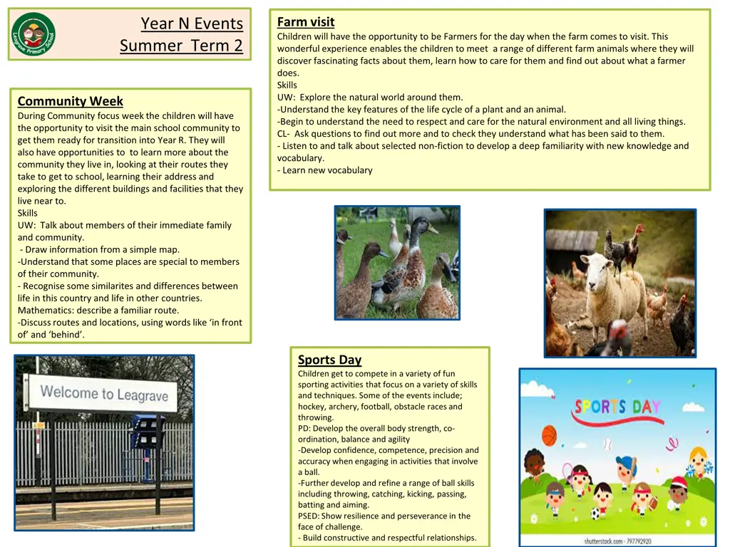 year n events summer term 2