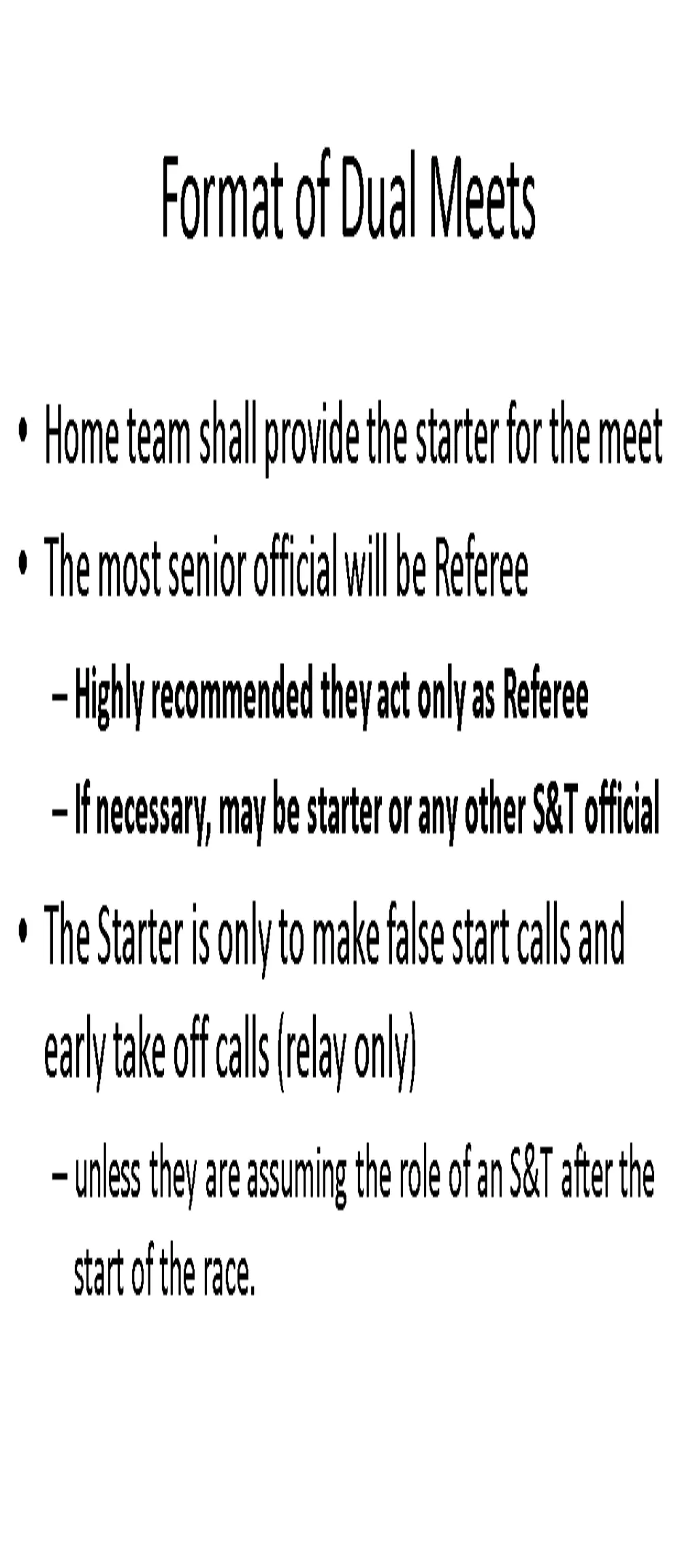 format of dual meets