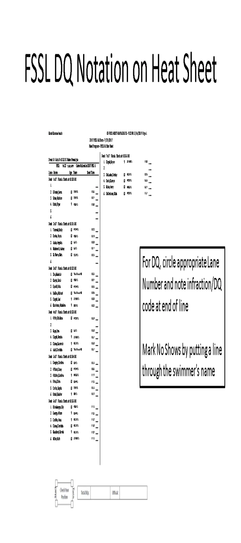 fssl dq notation on heat sheet