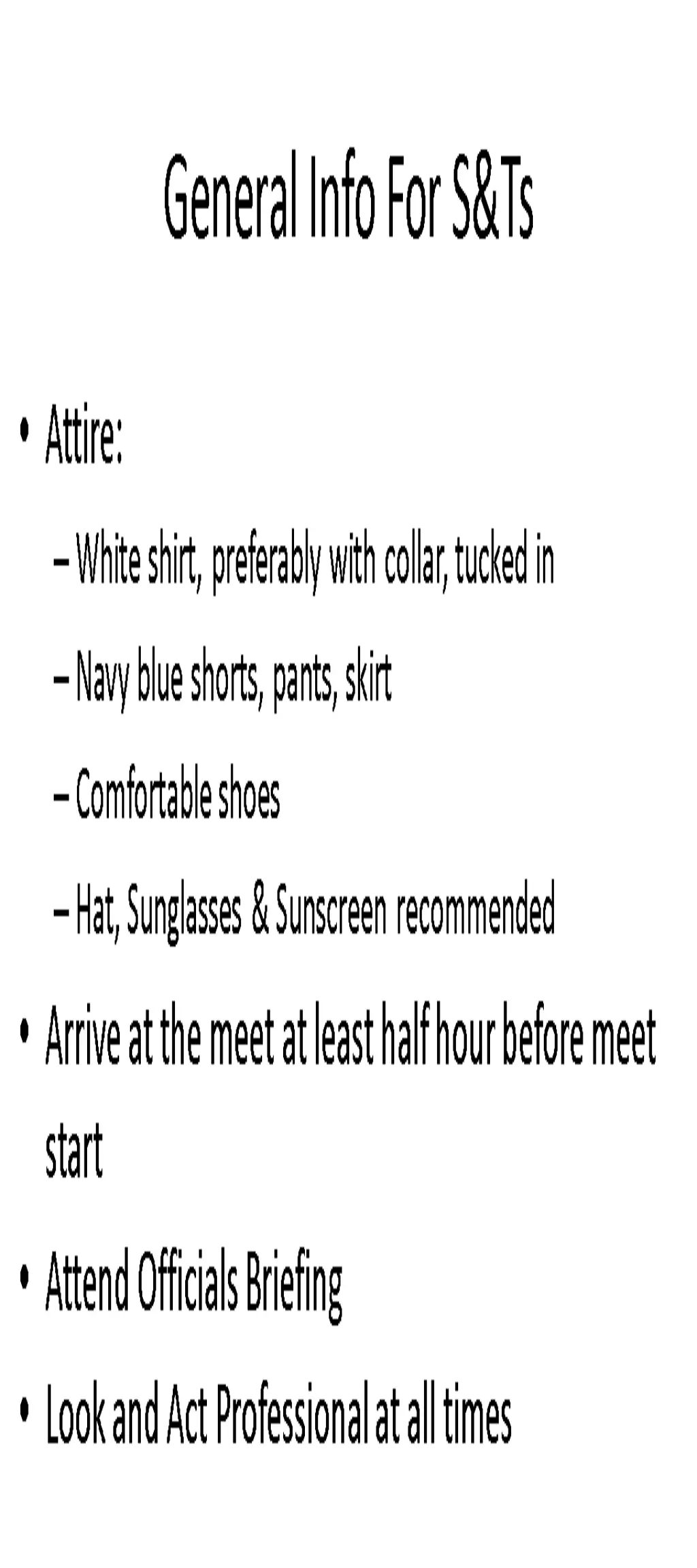 general info for s ts