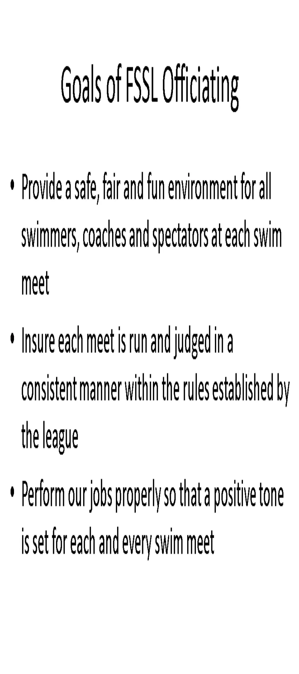 goals of fssl officiating