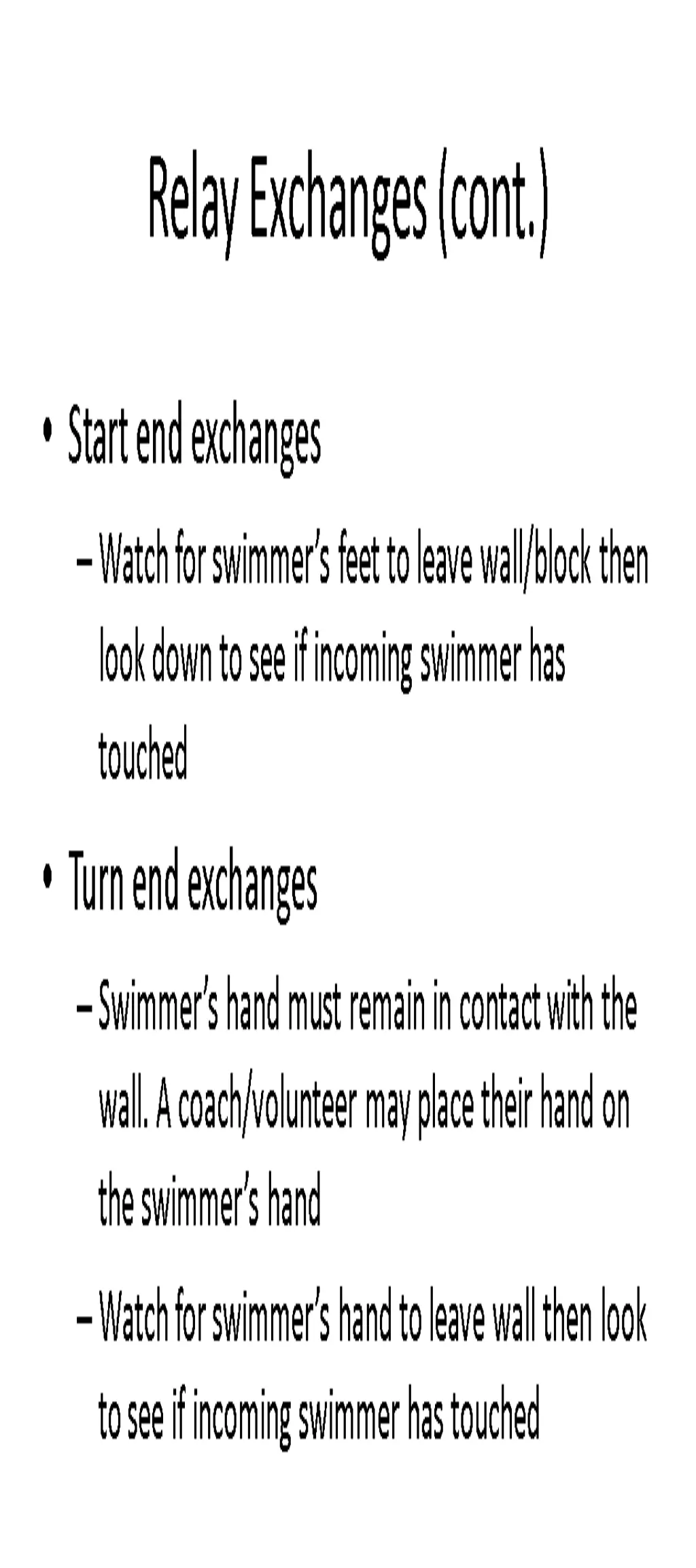 relay exchanges cont