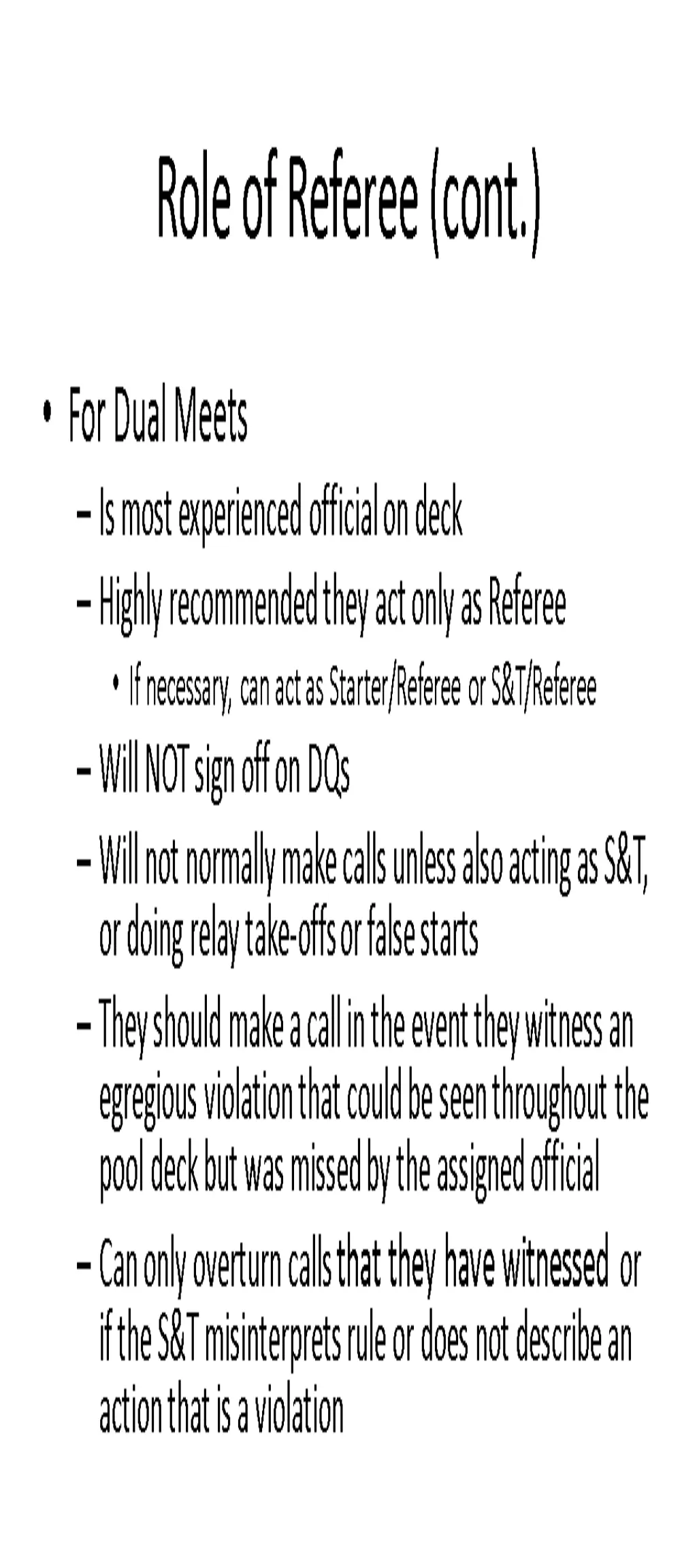 role of referee cont
