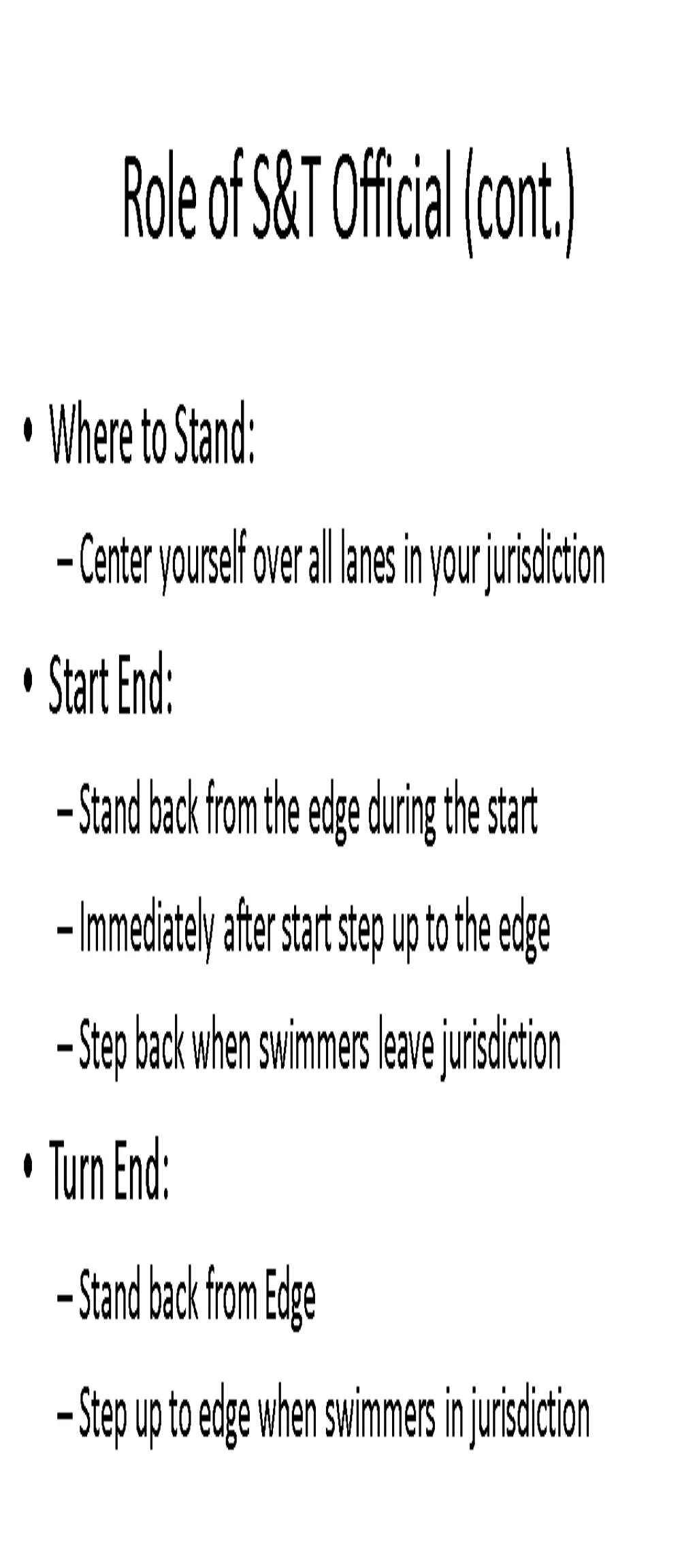 role of s t official cont
