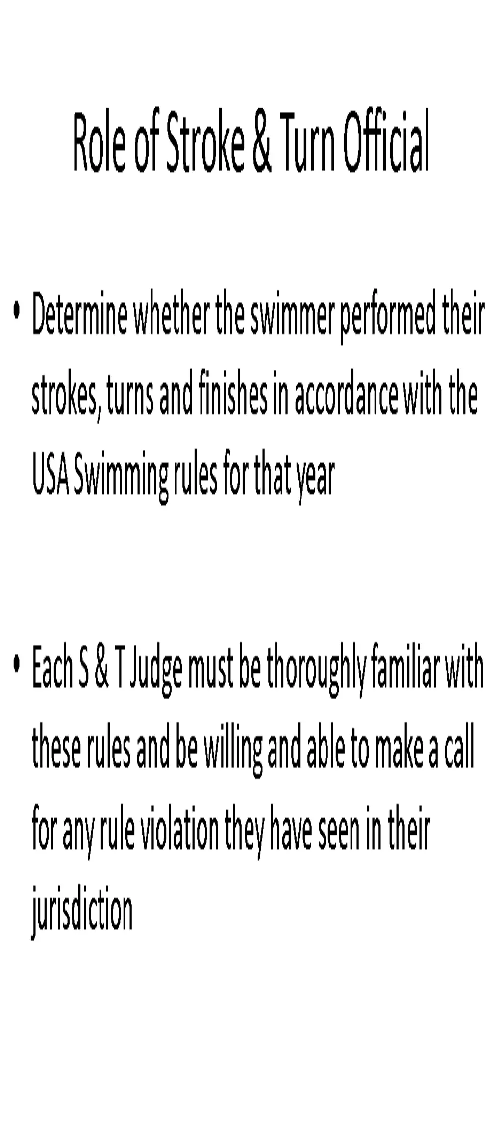 role of stroke turn official