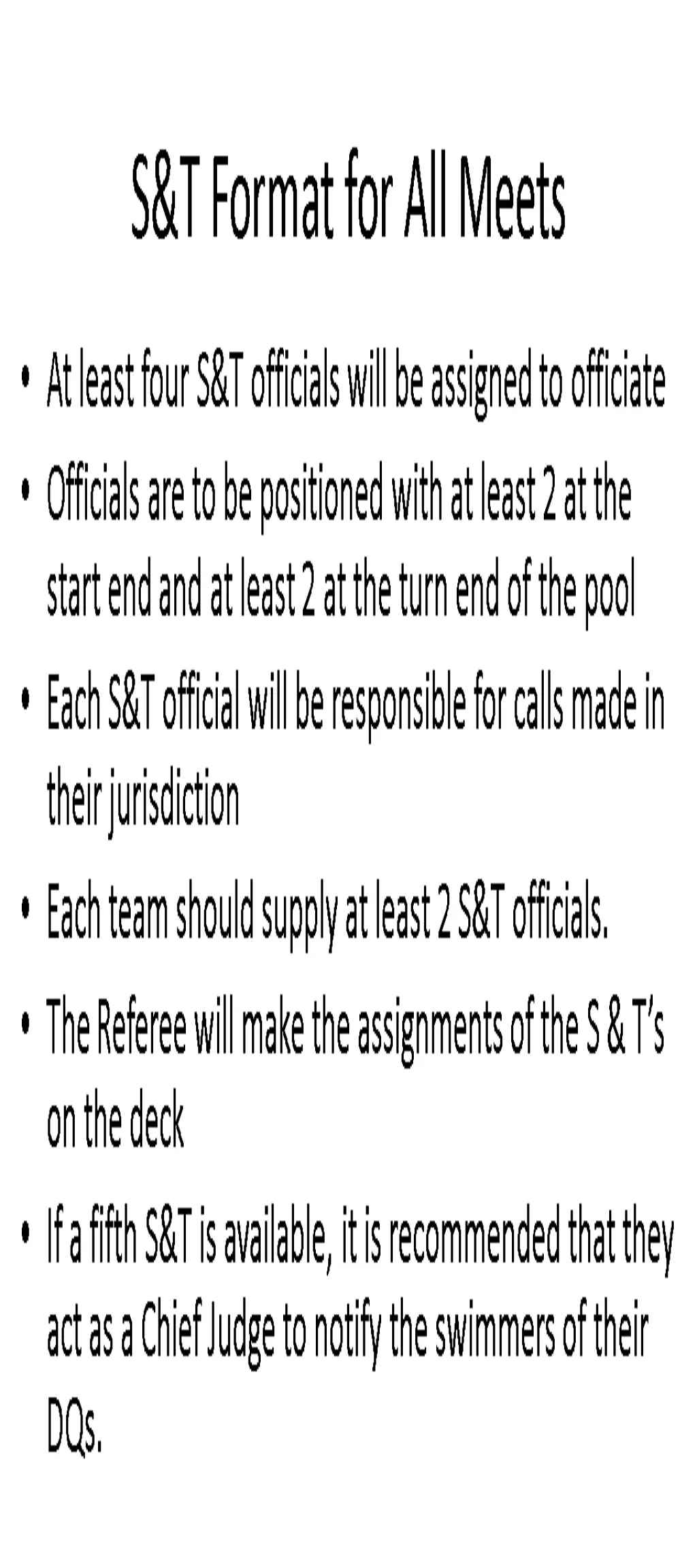 s t format for all meets