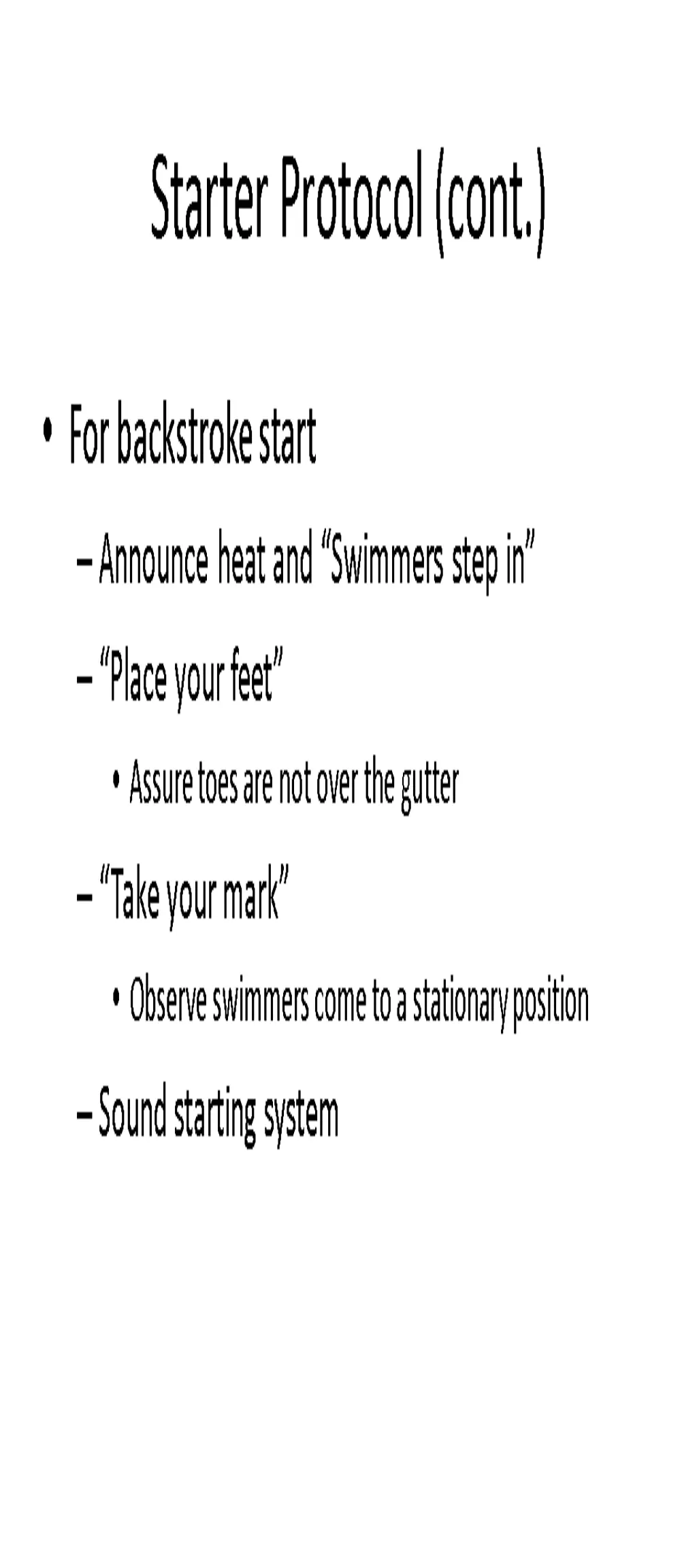 starter protocol cont