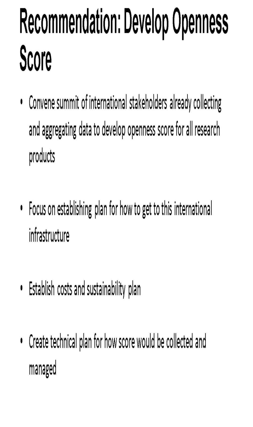 recommendation develop openness score