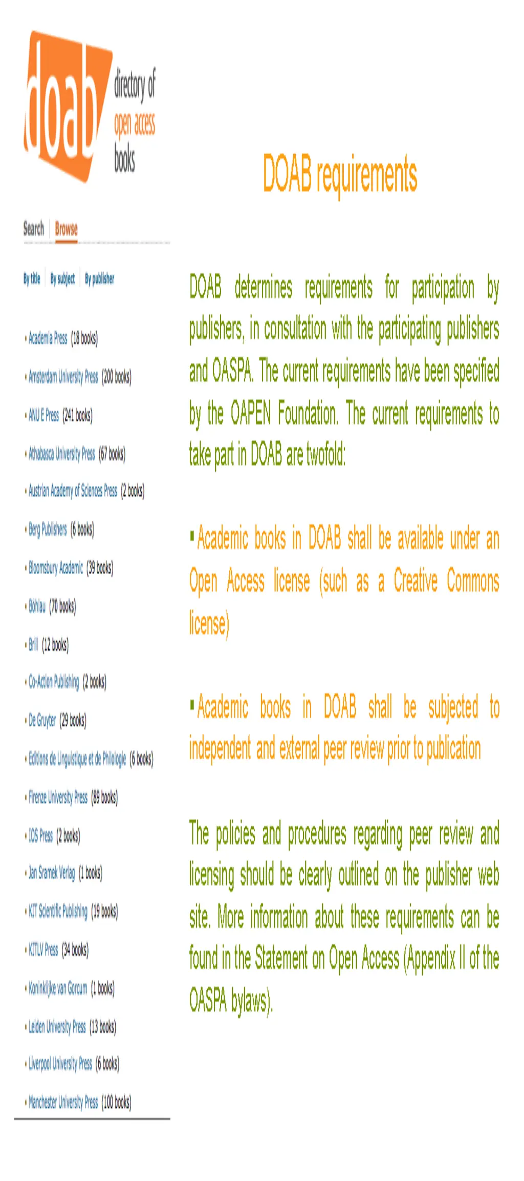 doab requirements