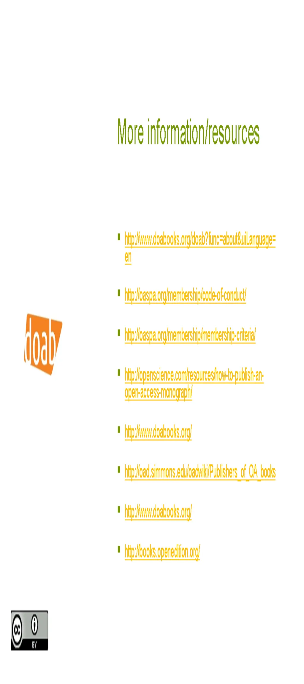 more information resources