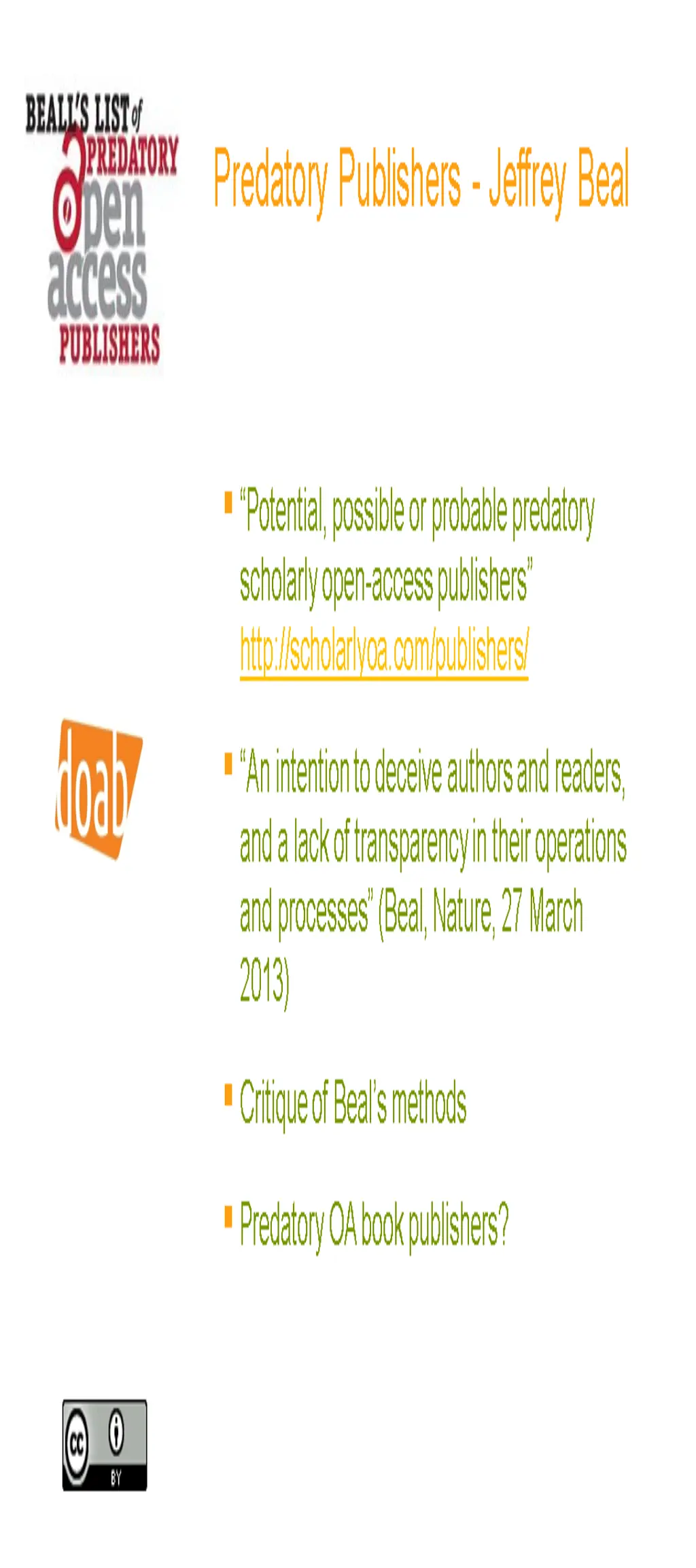 predatory publishers jeffrey beal