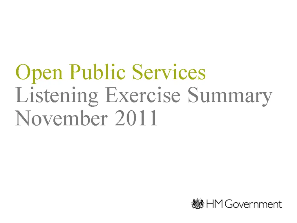 open public services listening exercise summary