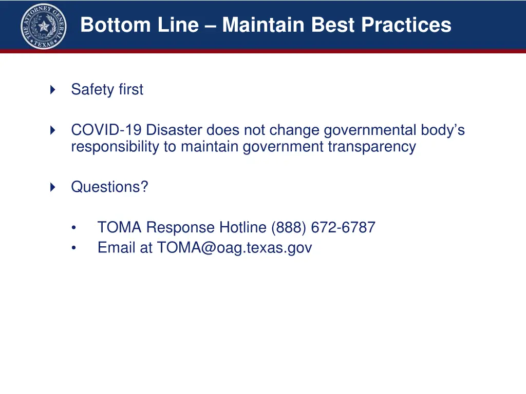 bottom line maintain best practices