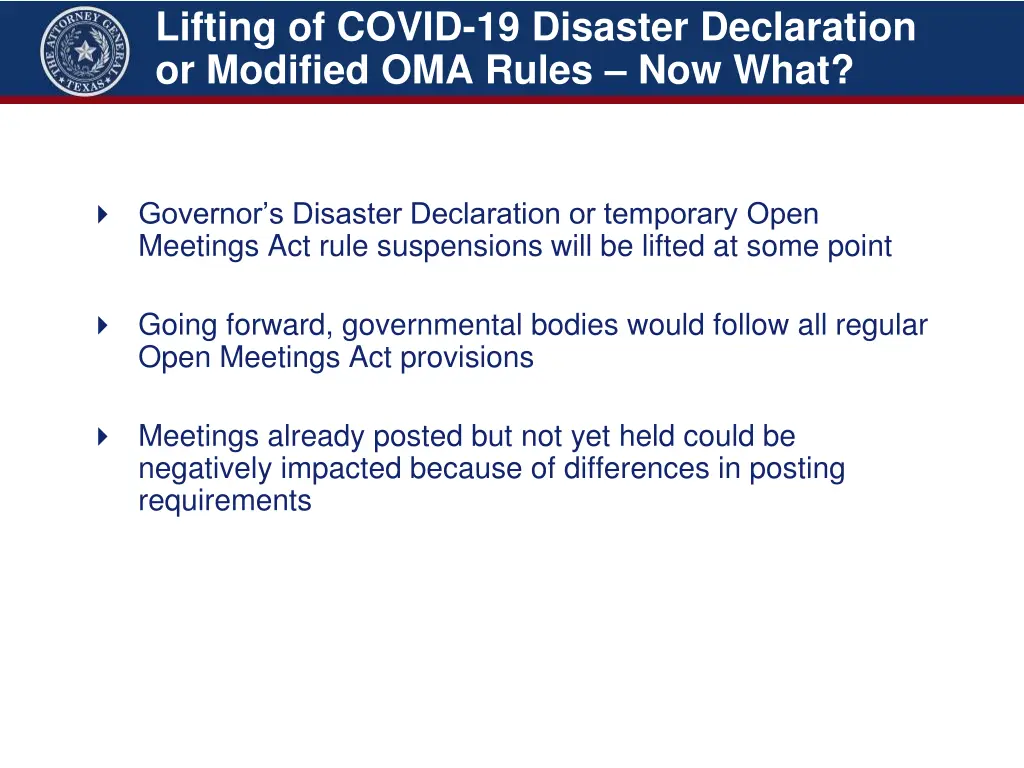 lifting of covid 19 disaster declaration