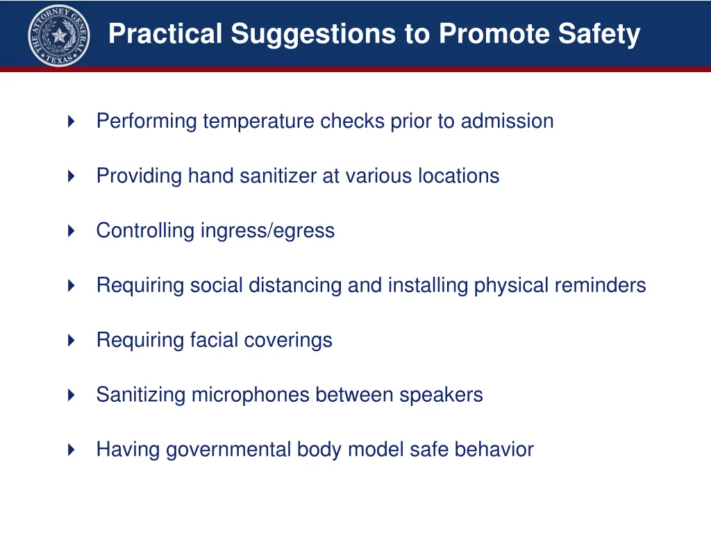 practical suggestions to promote safety