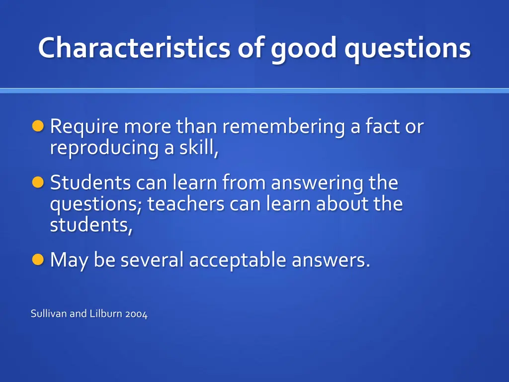 characteristics of good questions