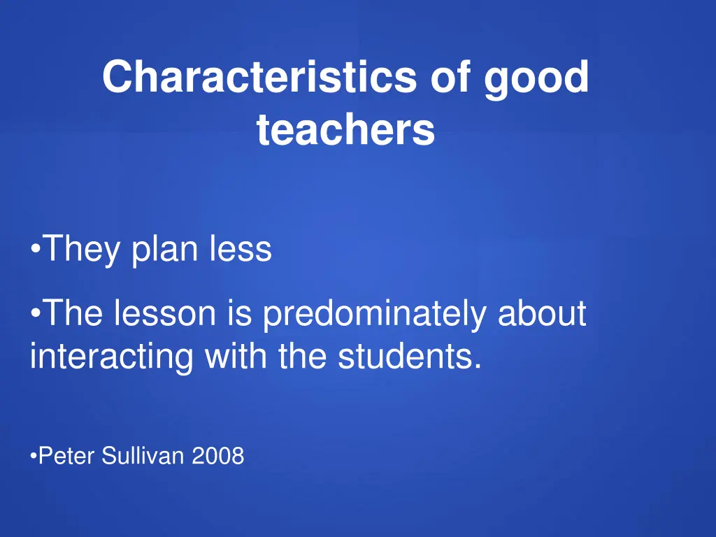 characteristics of good teachers
