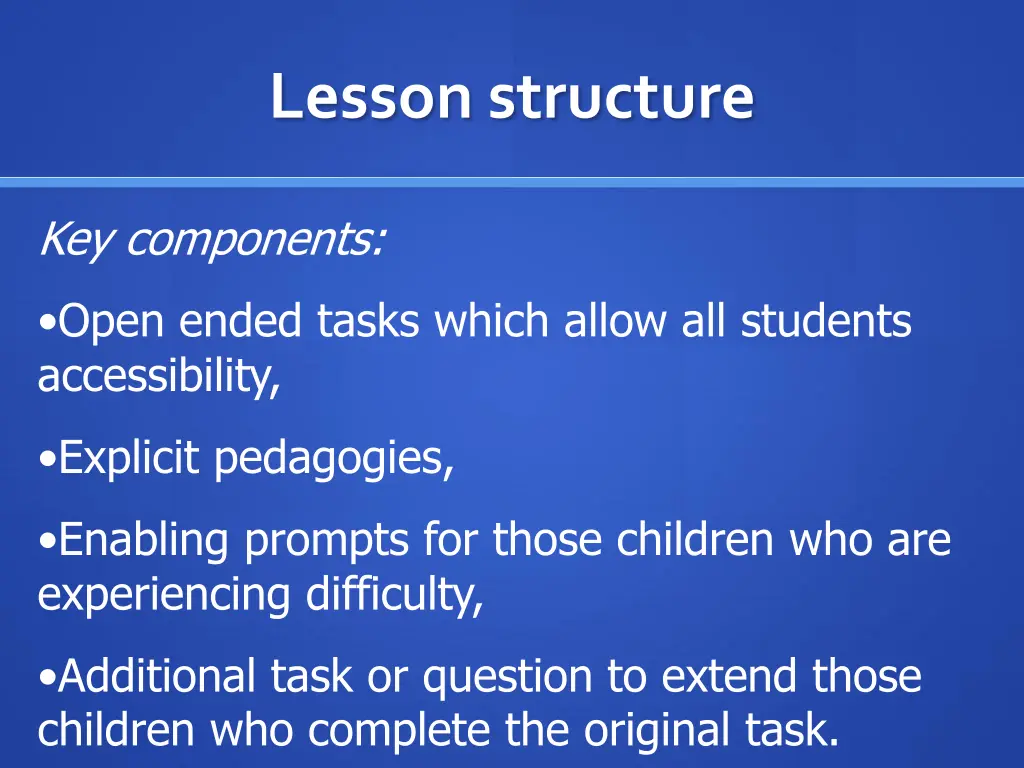 lesson structure