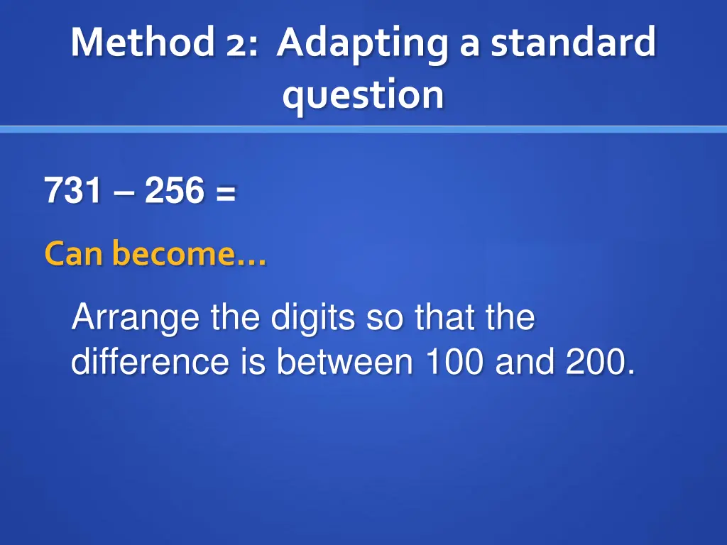 method 2 adapting a standard question 1