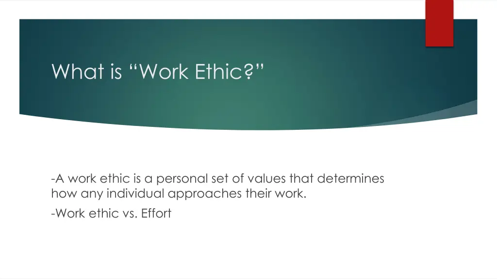 what is work ethic