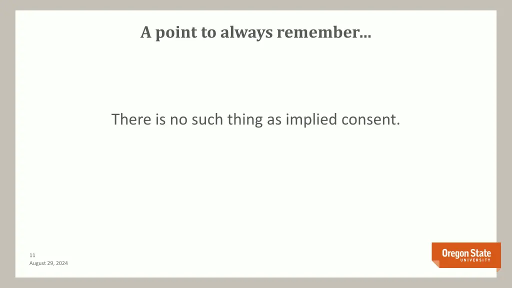 a point to always remember
