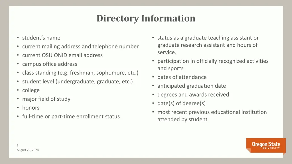 directory information