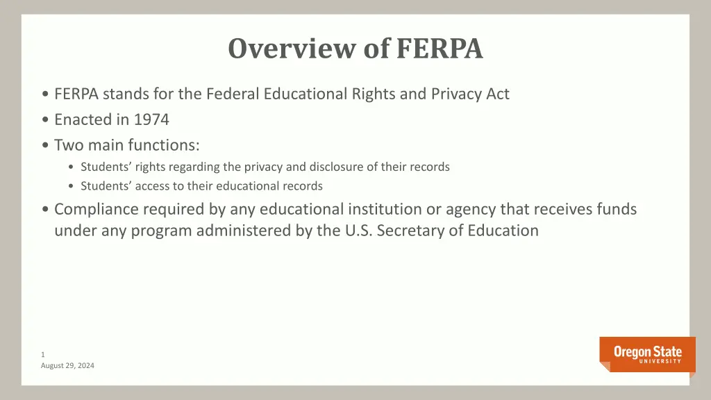 overview of ferpa