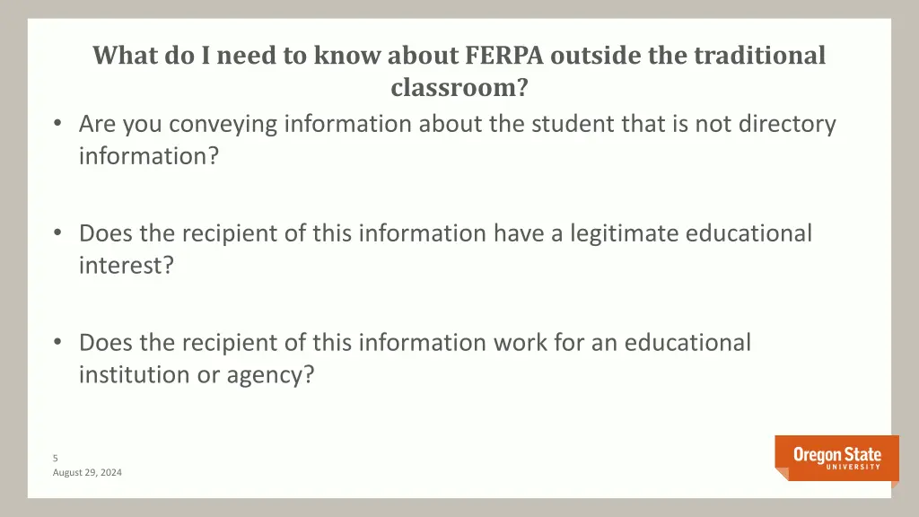 what do i need to know about ferpa outside