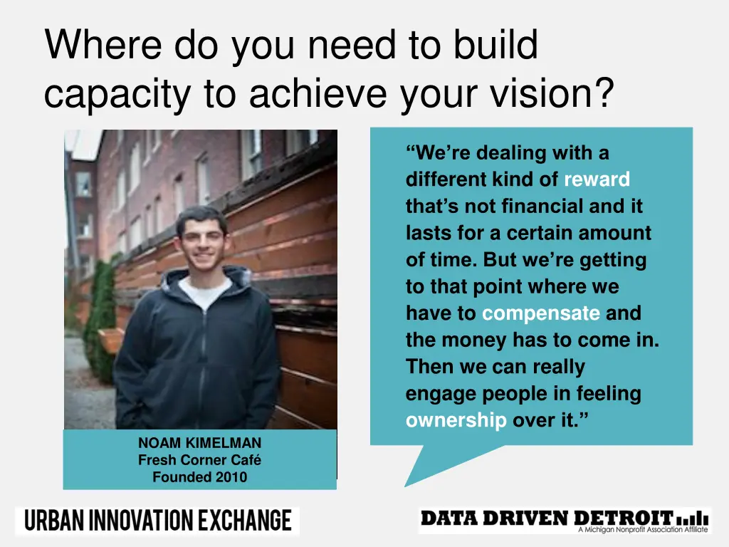 where do you need to build capacity to achieve