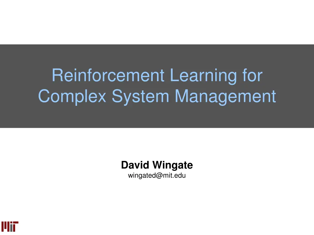 reinforcement learning for complex system