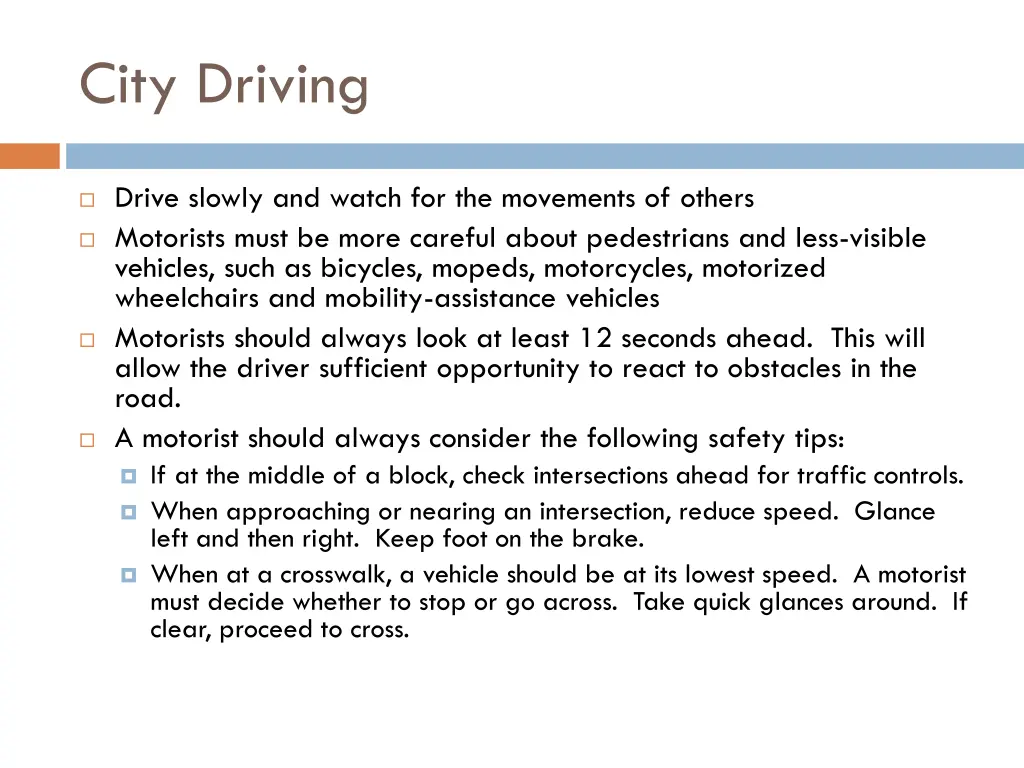 city driving
