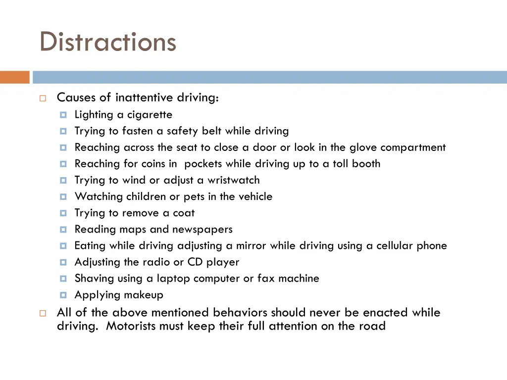 distractions