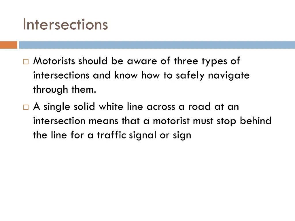 intersections