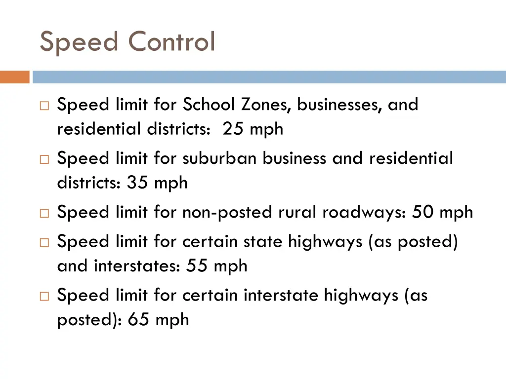 speed control