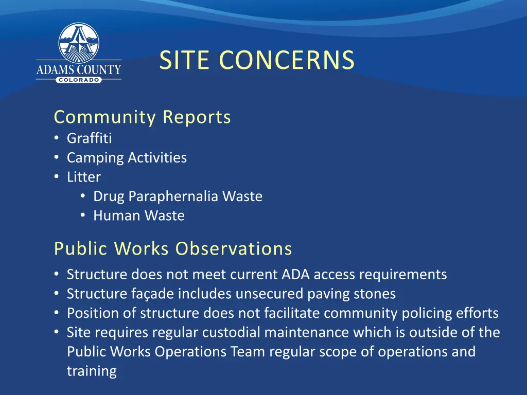 site concerns