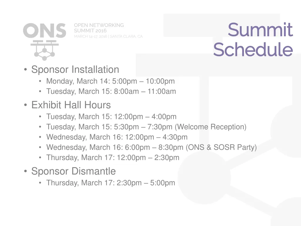 summit summit schedule schedule