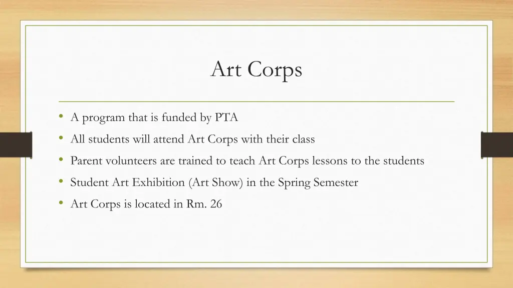 art corps
