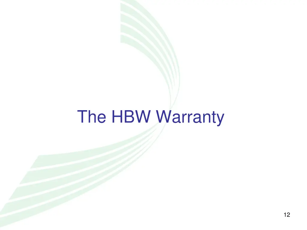 the hbw warranty