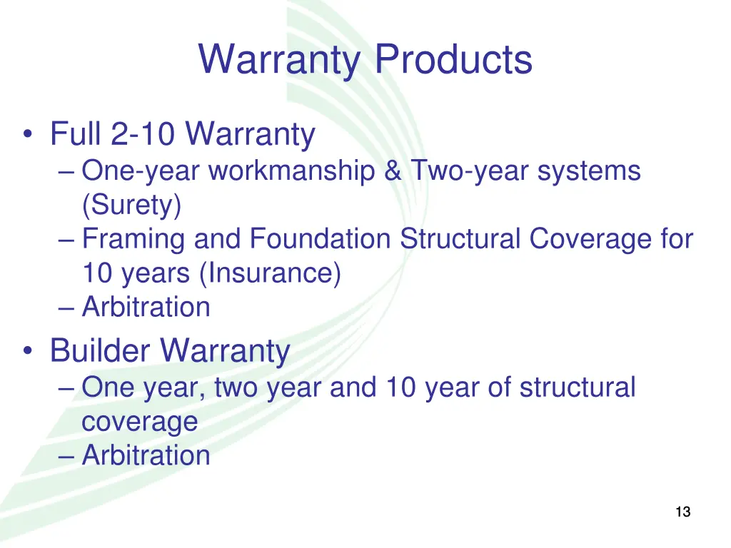 warranty products
