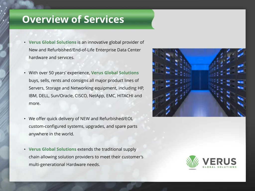 overview of services