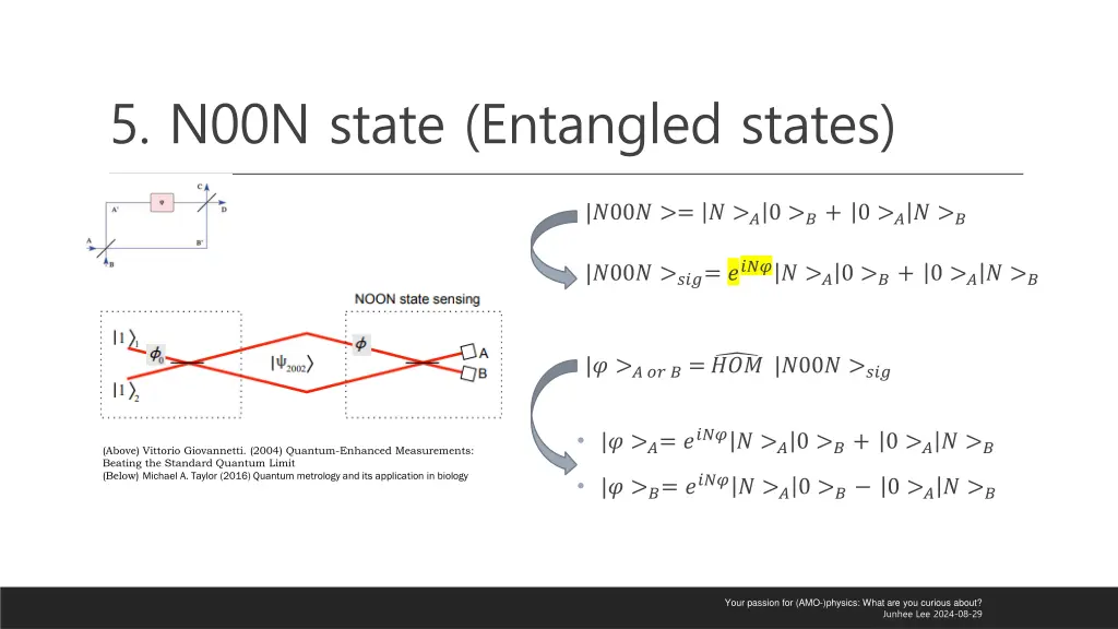 5 n00n state entangled states