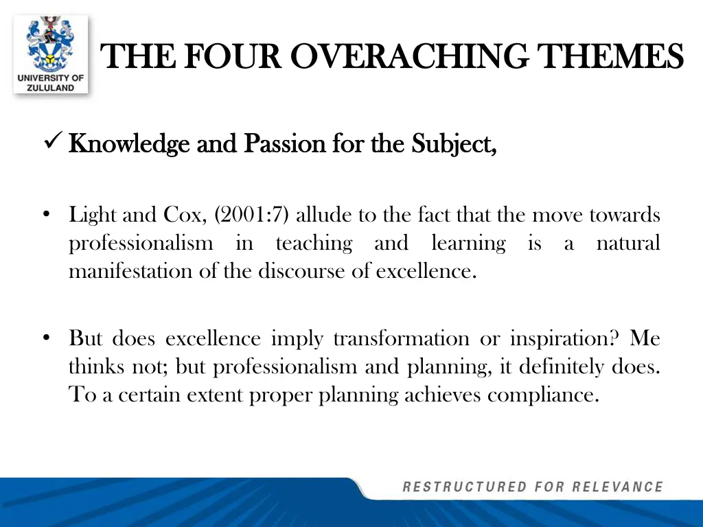 the four overaching themes the four overaching 1