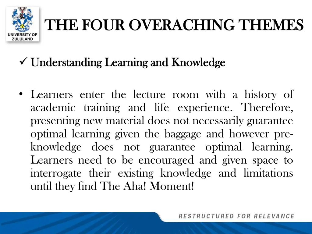 the four overaching themes the four overaching 2