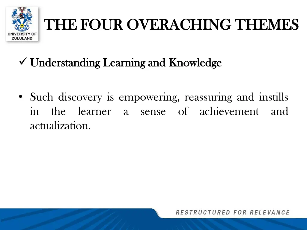 the four overaching themes the four overaching 3