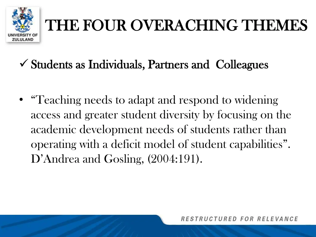 the four overaching themes the four overaching 5