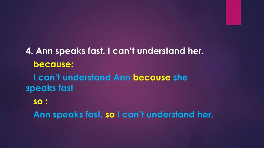 4 ann speaks fast i can t understand her because