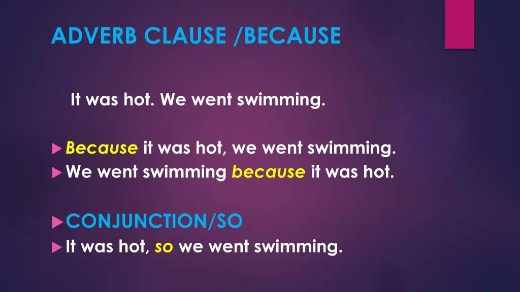 adverb clause because