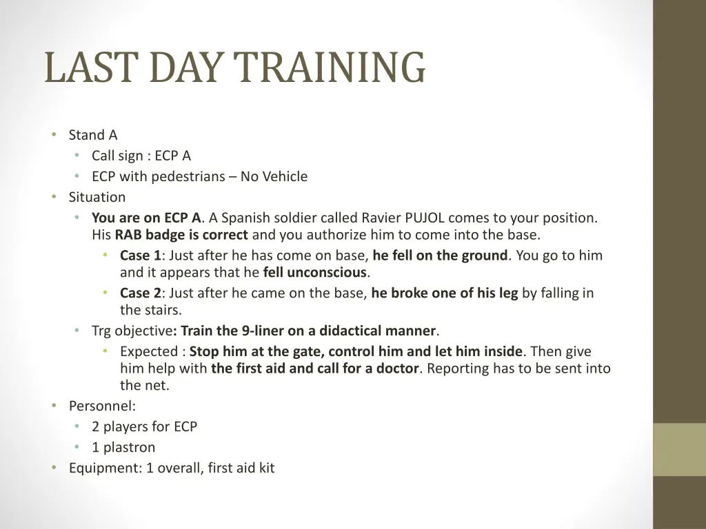 last day training 1