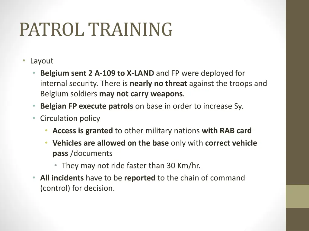 patrol training